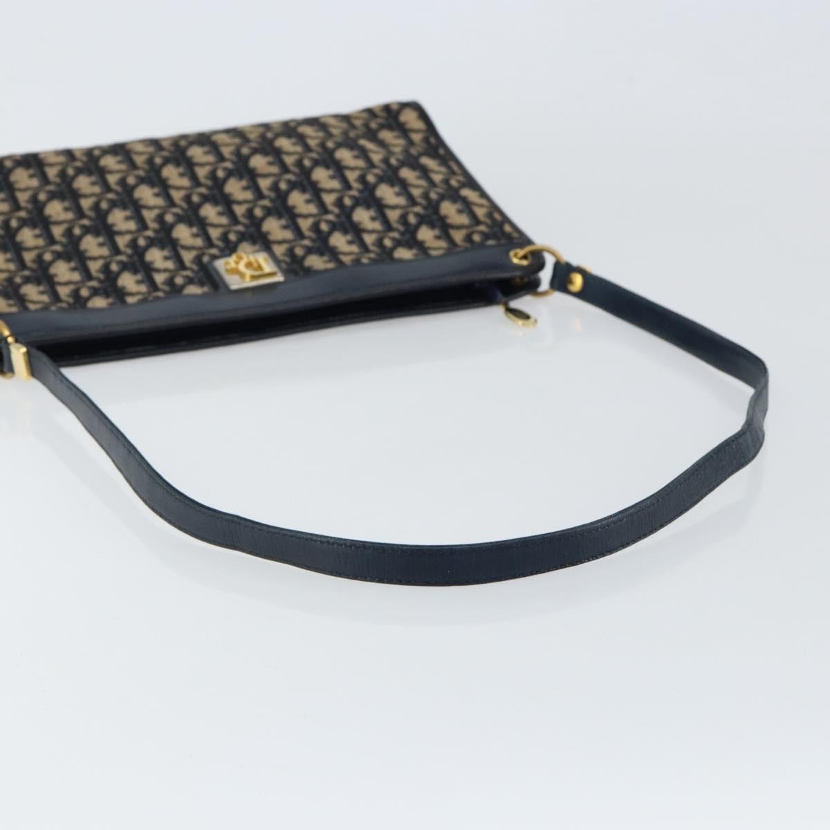 Christian Dior Vintage Trotter Shoulder Bag Canvas Navy Canvas Shoulder Bag Bag (Pre-Owned)