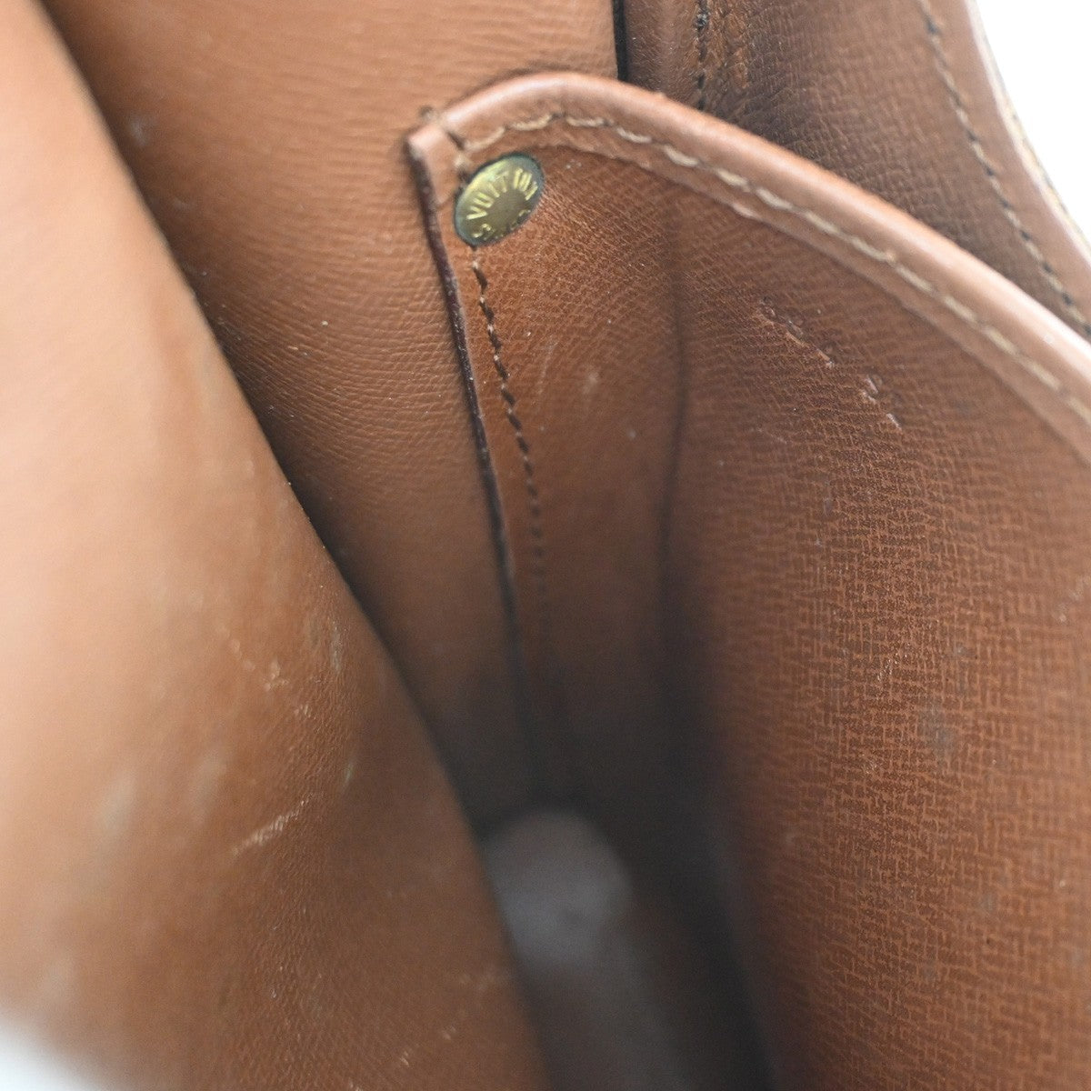 Louis Vuitton Cartouchiere Handbag Monogram Canvas Brown Canvas Shoulder Bag