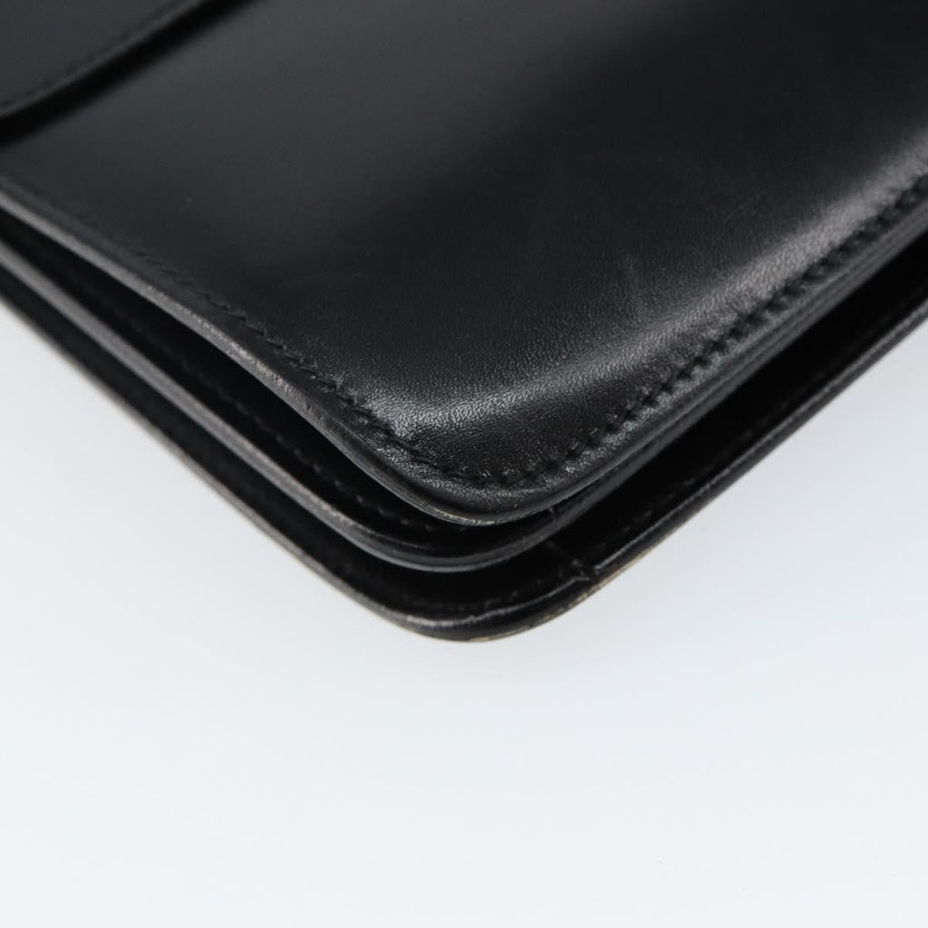 Celine Vintage Top Handle Bag Glazed Leather Black Leather Bag