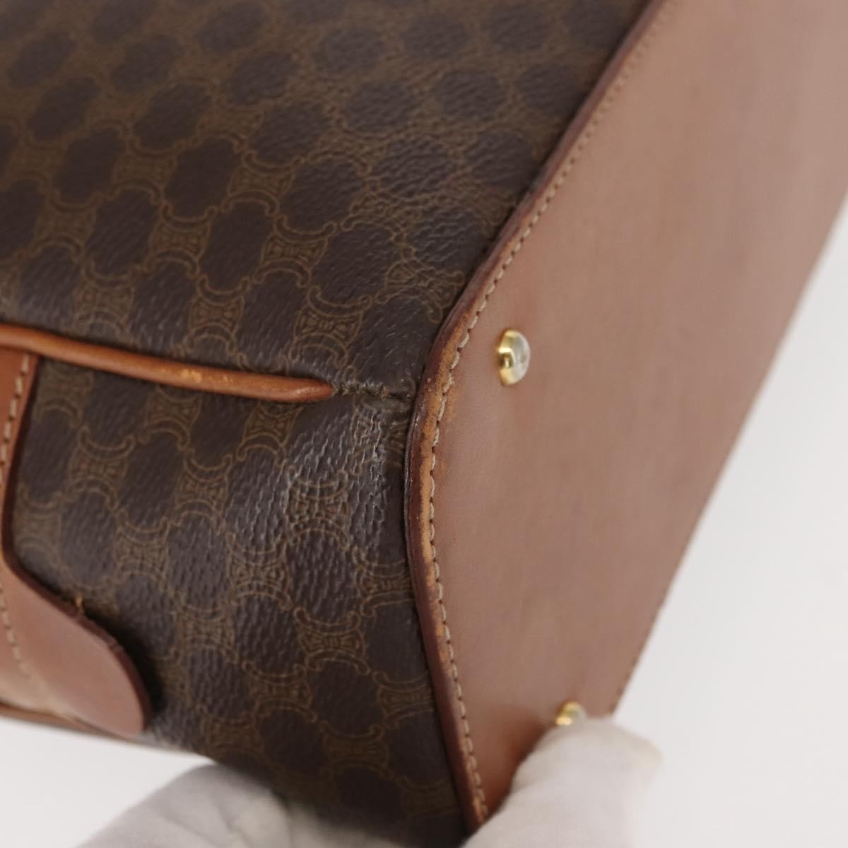 Celine Vintage Macadam Handbag Canvas And Leather Brown Canvas Handbag