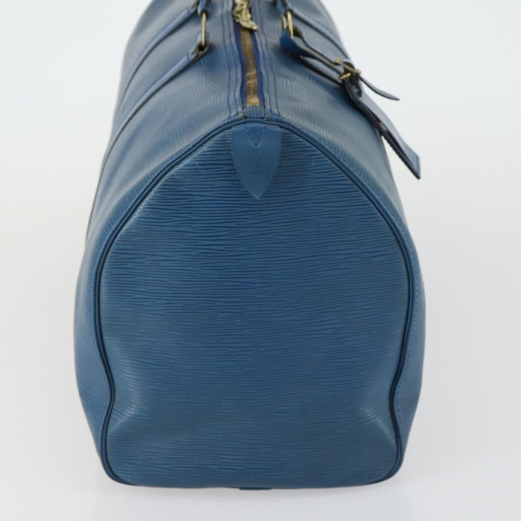Louis Vuitton Keepall Bag Epi Leather Blue Leather Travel Bag