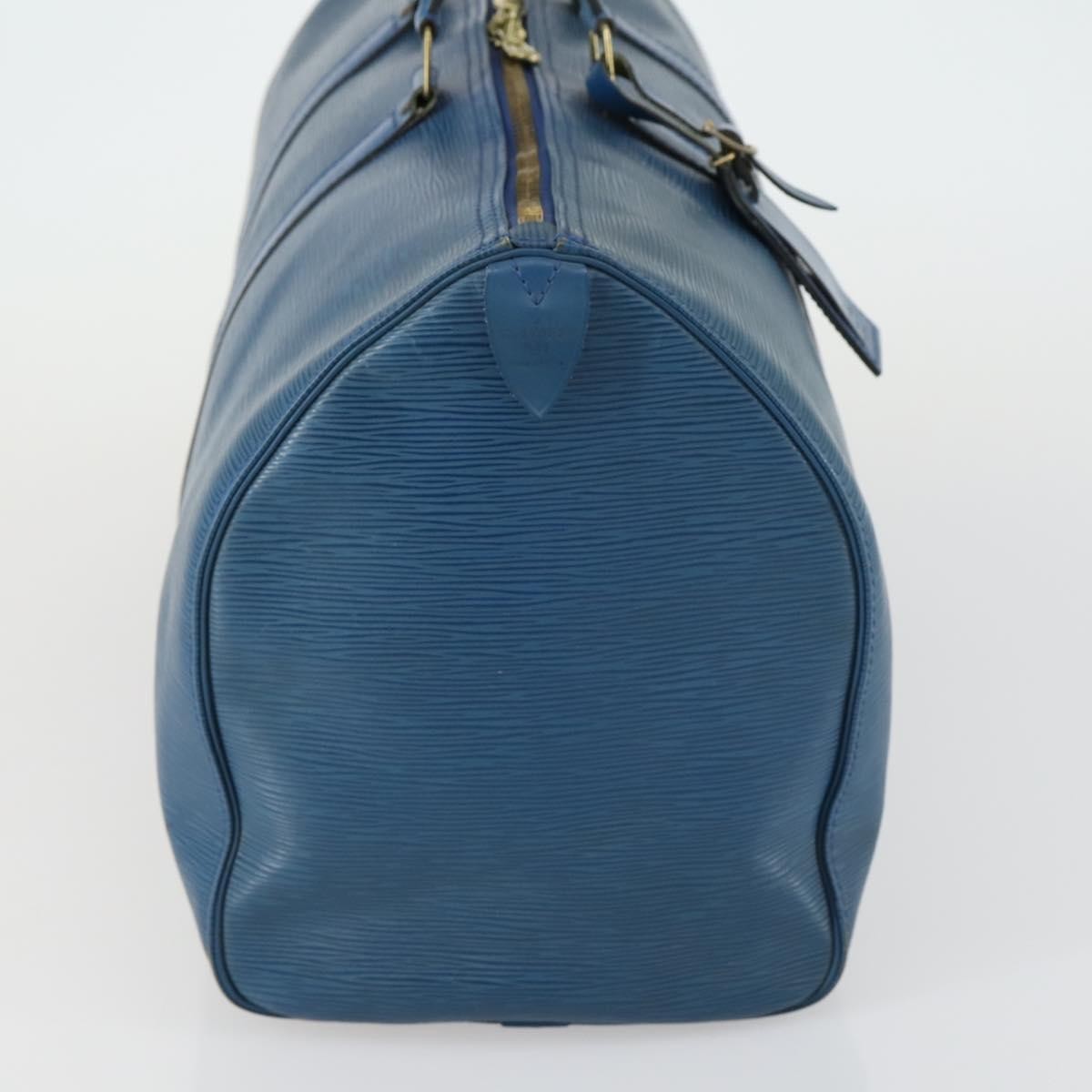 Louis Vuitton Keepall Bag Epi Leather Blue Leather Travel Bag