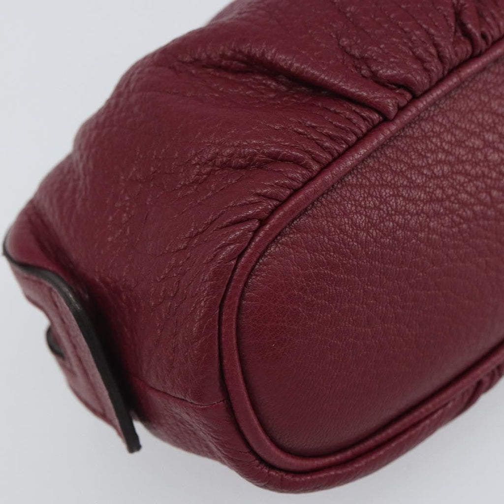 Gucci Bamboo Pouch Leather Purple Leather Clutche & Pouche Bag (Pre-Owned)