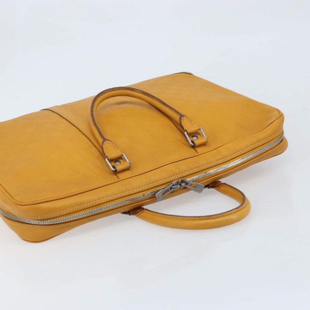 Louis Vuitton Porte-Documents Voyage Briefcase Damier Infini Leather Yellow Leather Briefcase Bag