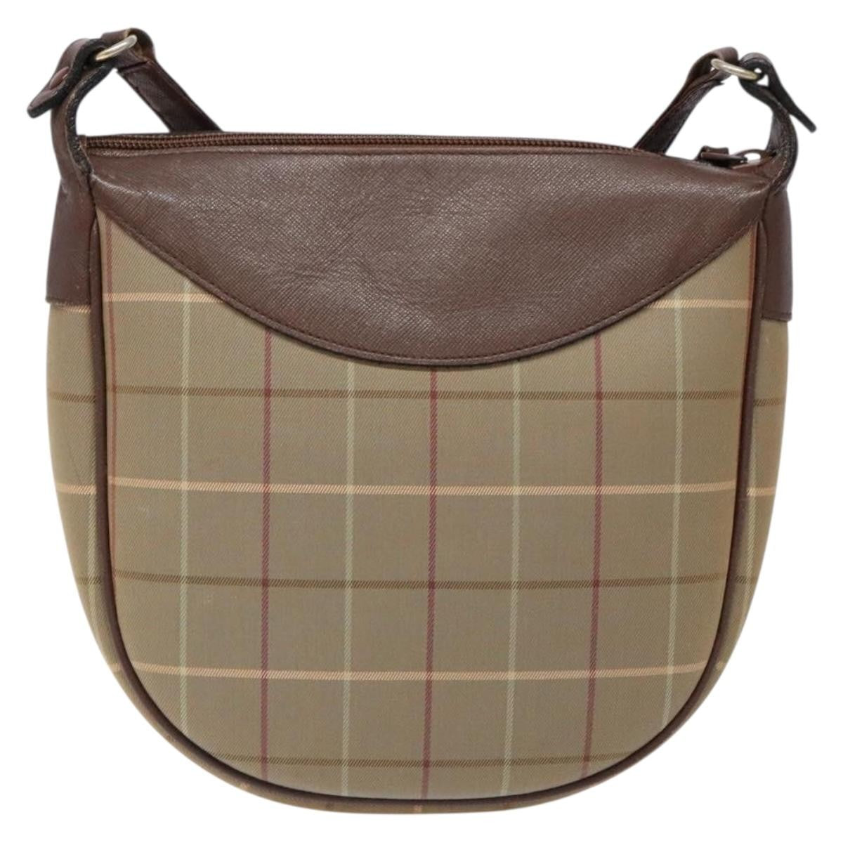 Burberry Nova Check Shoulder Bag Canvas Beige Canvas Shoulder Bag