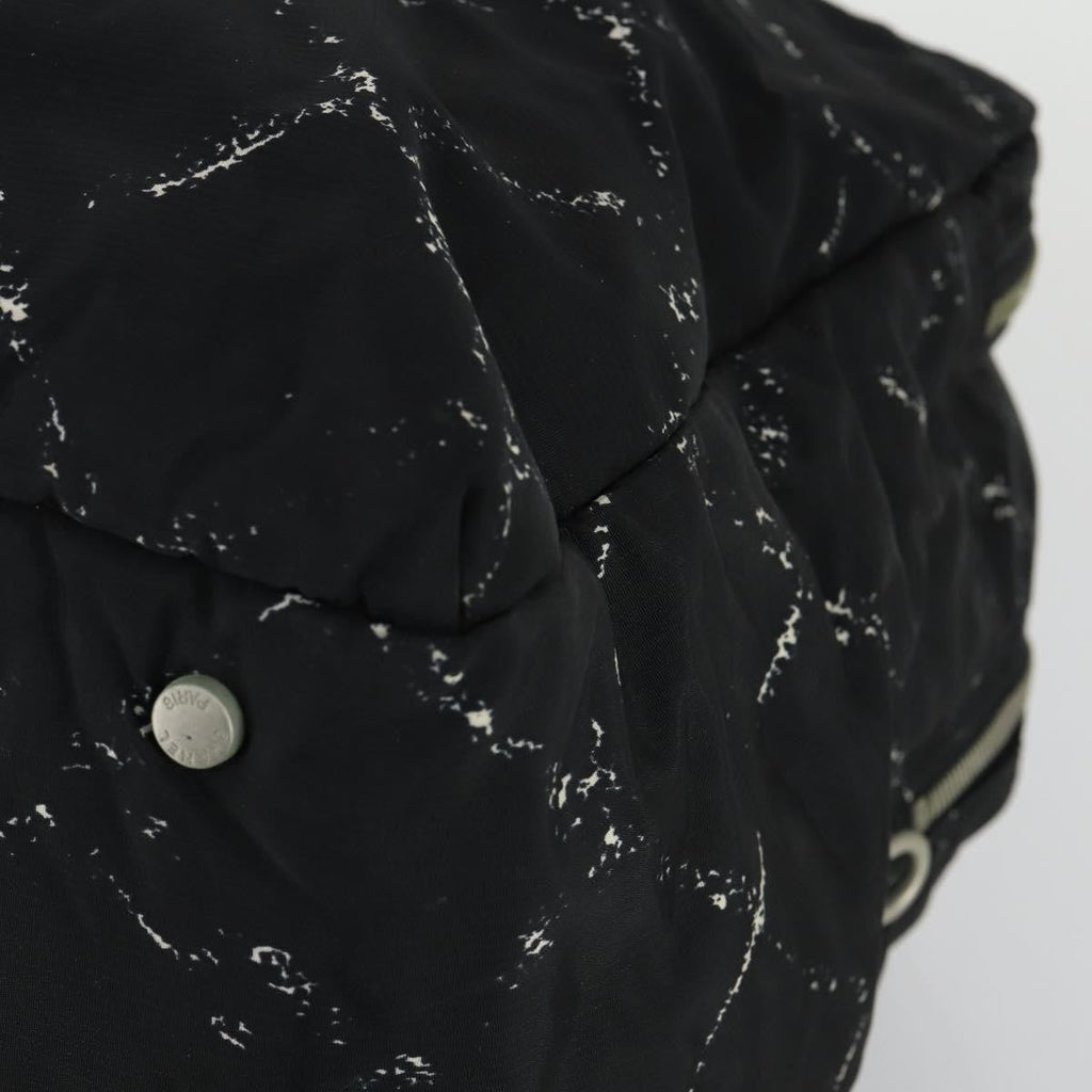 Chanel Travel Line Boston Bag Printed Nylon Black Nylon Travel Bag Bag