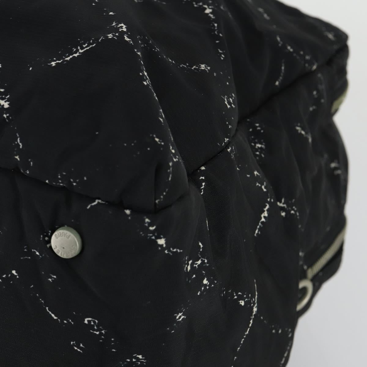 Chanel Travel Line Boston Bag Printed Nylon Black Nylon Travel Bag Bag