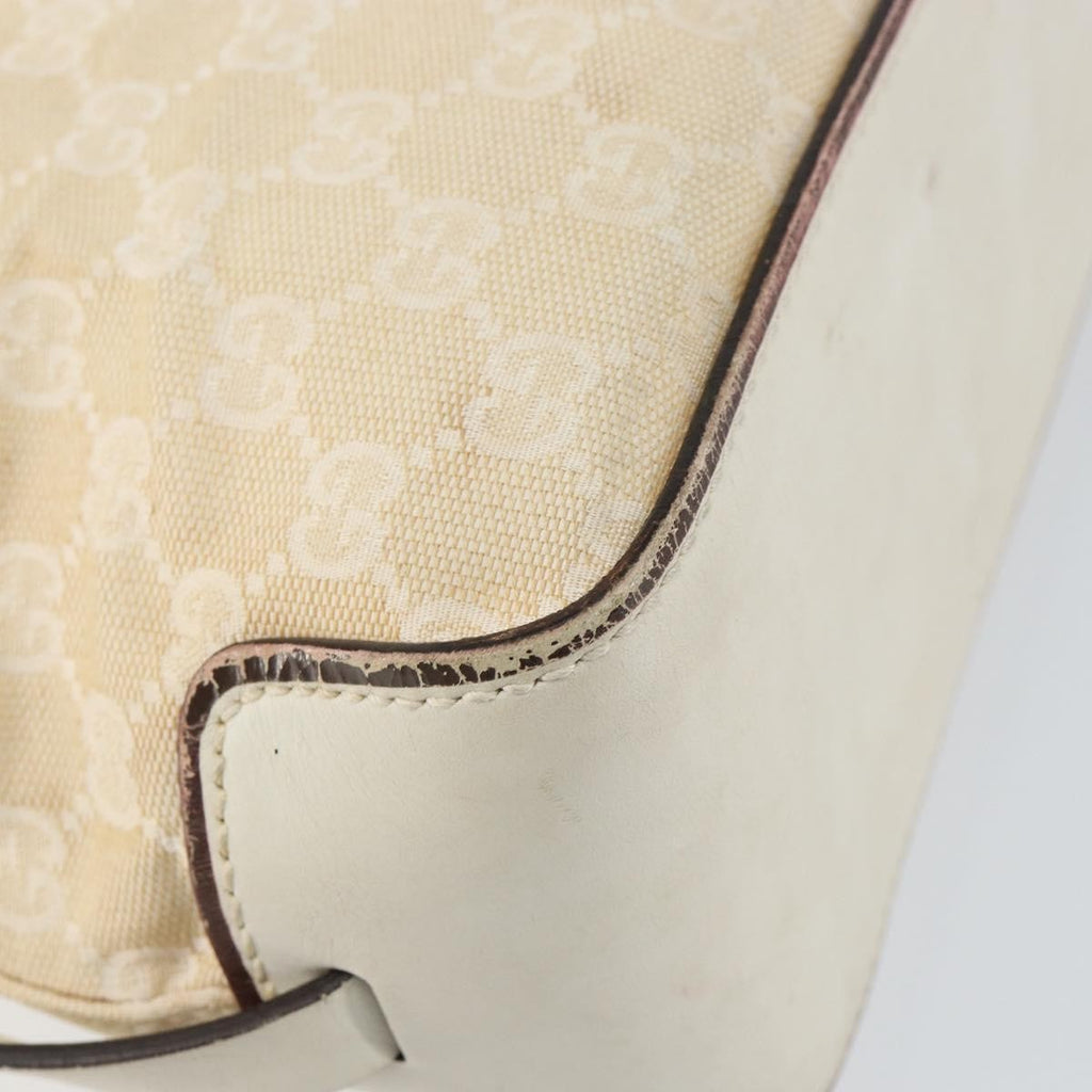 Gucci Belted Bucket Tote Gg Canvas With Leather Beige Canvas Tote Bag Bag (Pre-Owned)