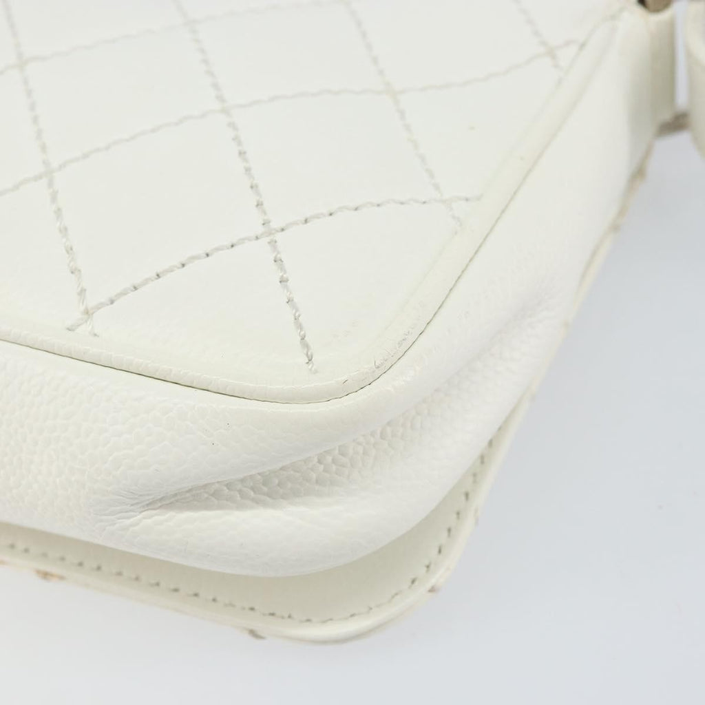 Chanel Vintage Timeless Cc Adjustable Shoulder Bag Quilted Calfskin White Leather Shoulder Bag Bag
