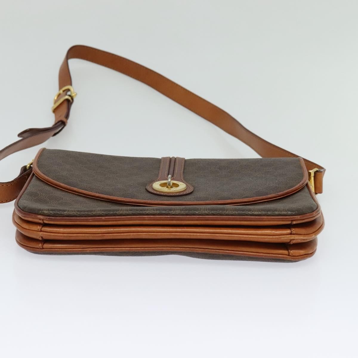 Celine Vintage Macadam Shoulder Bag Canvas And Leather Brown Canvas Shoulder Bag Bag