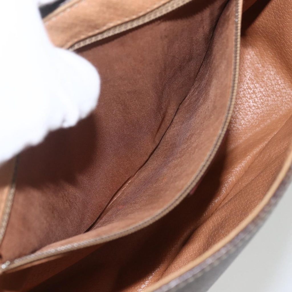 Celine Vintage Macadam Shoulder Bag Canvas And Leather Brown Canvas Shoulder Bag Bag