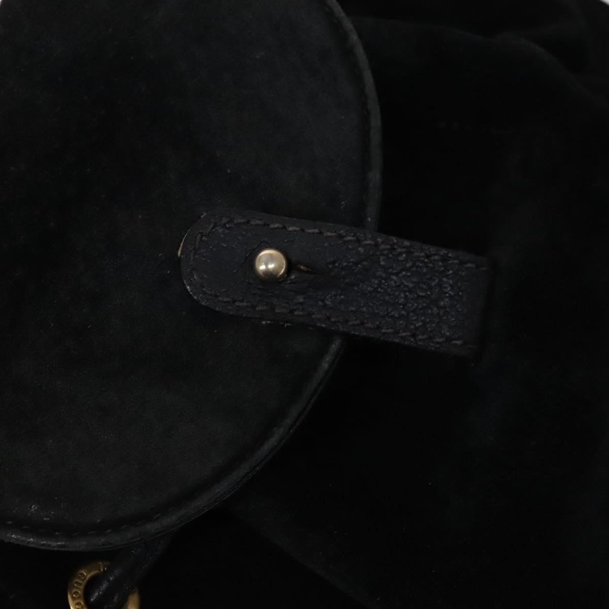 Gucci Gucci Bamboo Backpack Daim Black Suede Backpack Bag (Pre-Owned)
