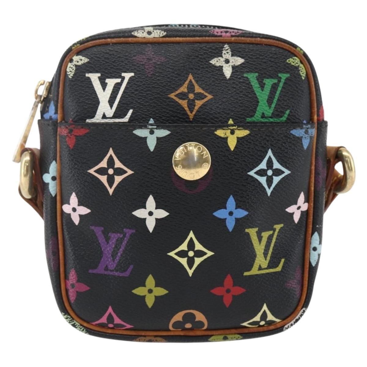 Louis Vuitton Rift Handbag Monogram Multicolor Black Canvas Shoulder Bag