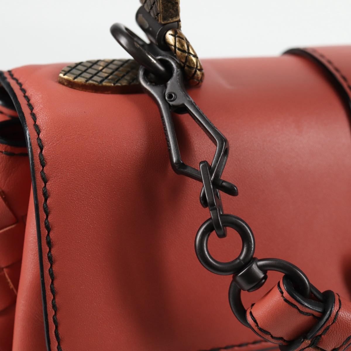 Bottega Veneta Piazza Top Handle Bag Leather With Intrecciato Detail Pink Leather Handbag