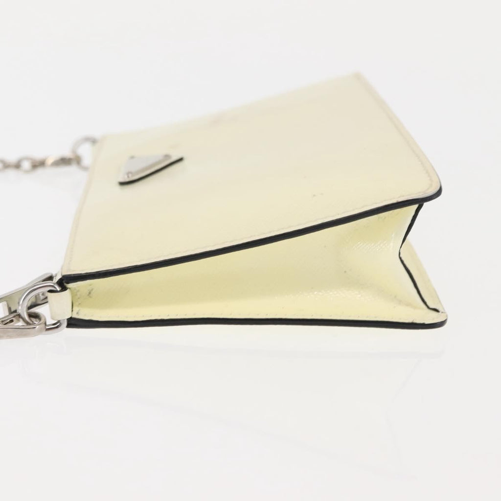 Prada Chain Crossbody Bag Vernice Saffiano Leather White Leather Shoulder Bag Bag