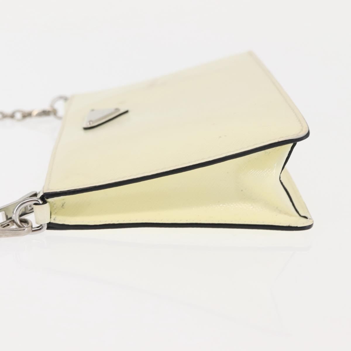 Prada Chain Crossbody Bag Vernice Saffiano Leather White Leather Shoulder Bag Bag