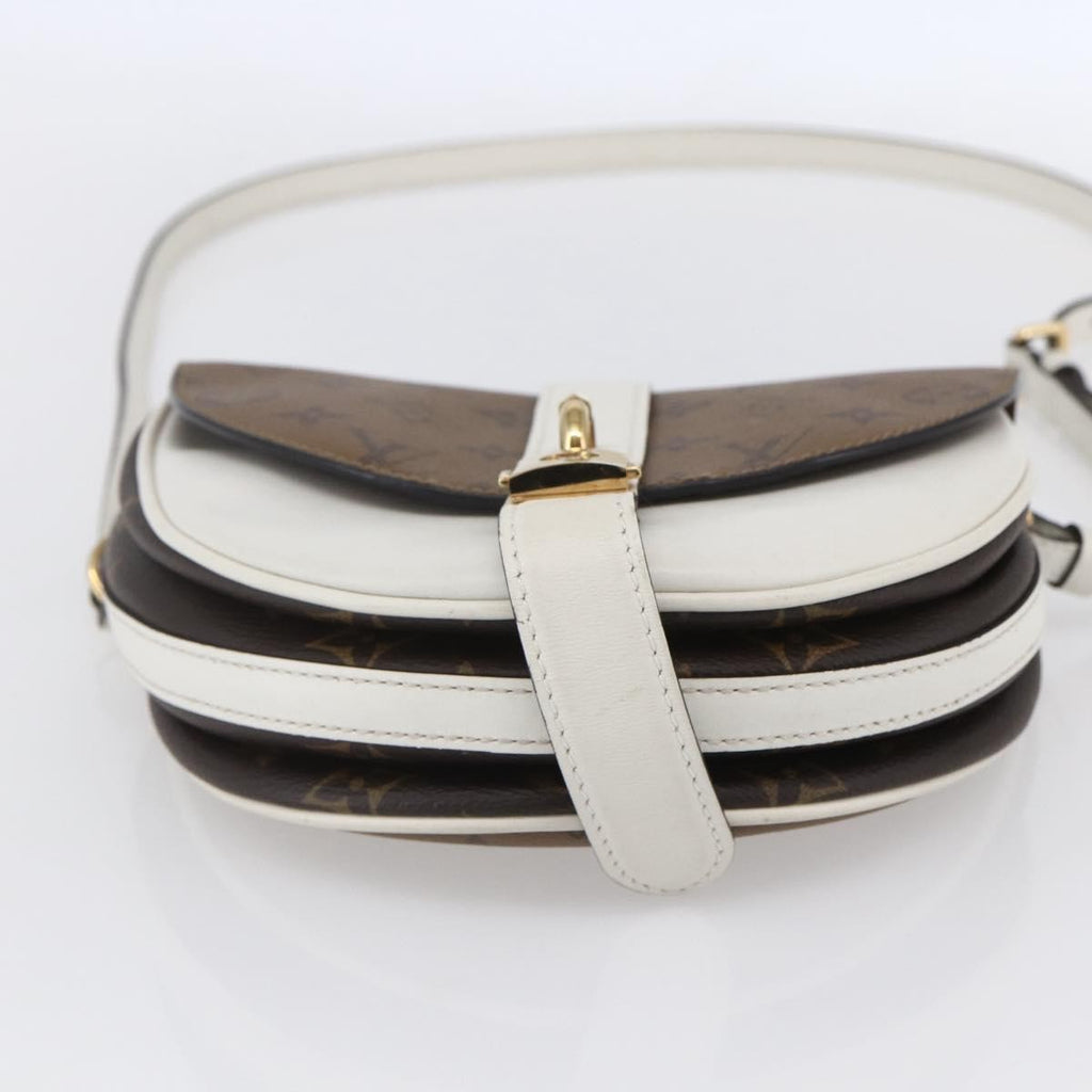 Louis Vuitton Chantilly Lock Handbag Reverse Monogram Canvas And Leather White Leather Shoulder Bag
