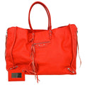 Balenciaga City Classic Studs Highlight Bag Leather Red Leather Tote Bag