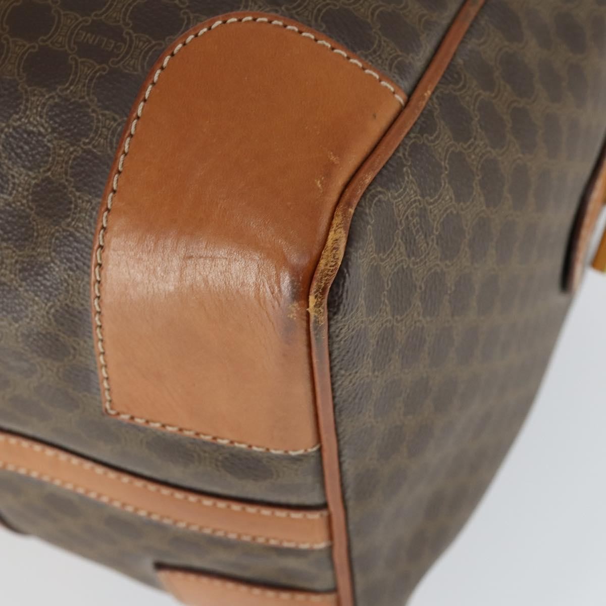 Celine Vintage Duffle Bag Canvas And Leather Brown Canvas Travel Bag Bag
