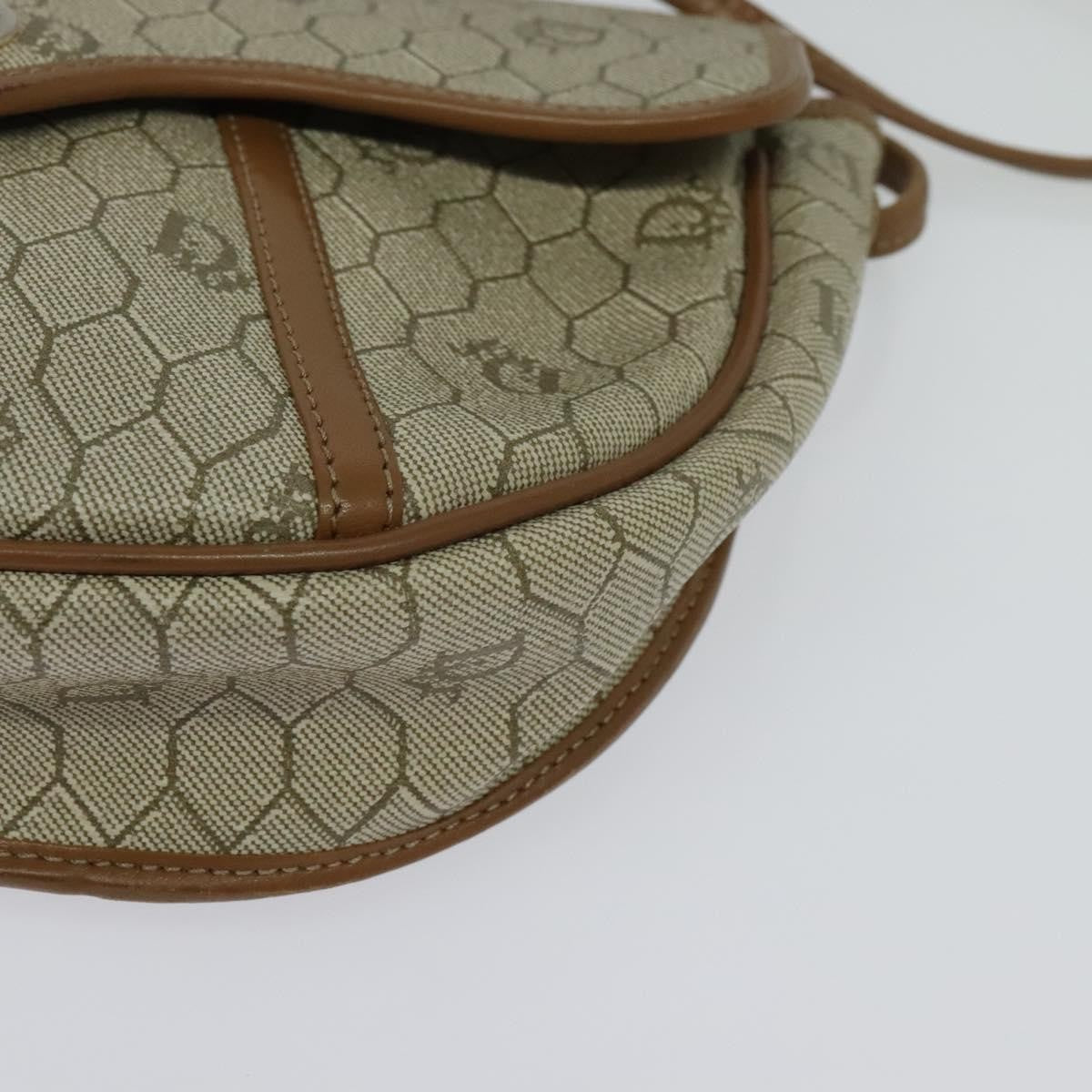 Christian Dior Vintage Honeycomb Shoulder Bag Canvas Beige Canvas Bag (Pre-Owned)
