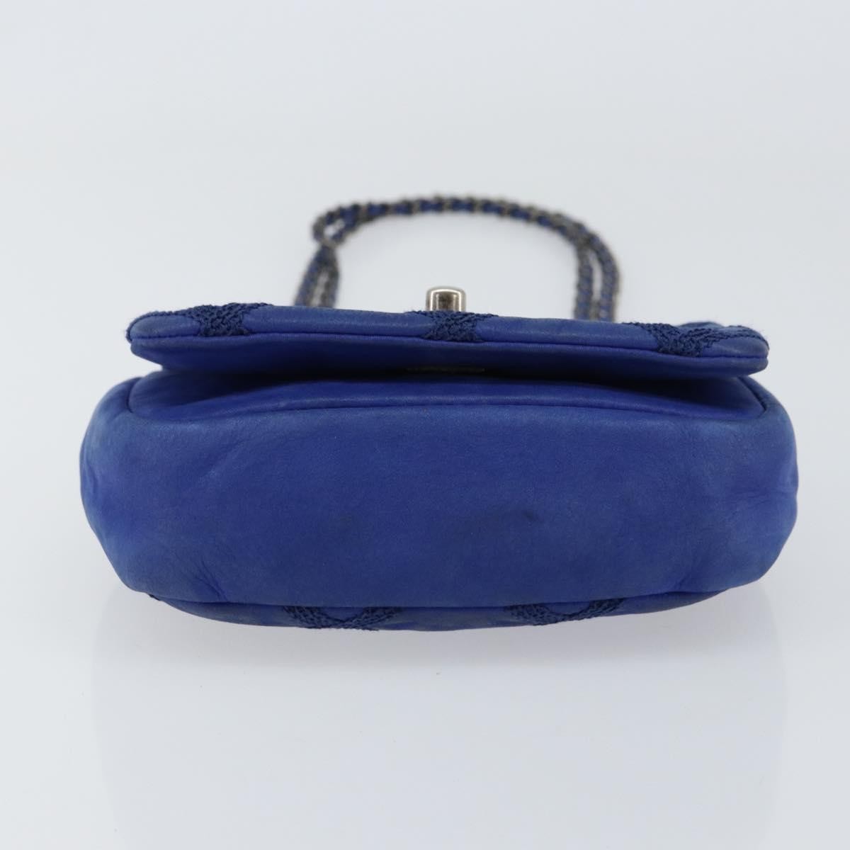 Chanel Diamond Stitch Chain Flap Bag Quilted Iridescent Calfskin Blue Leather Shoulder Bag Bag