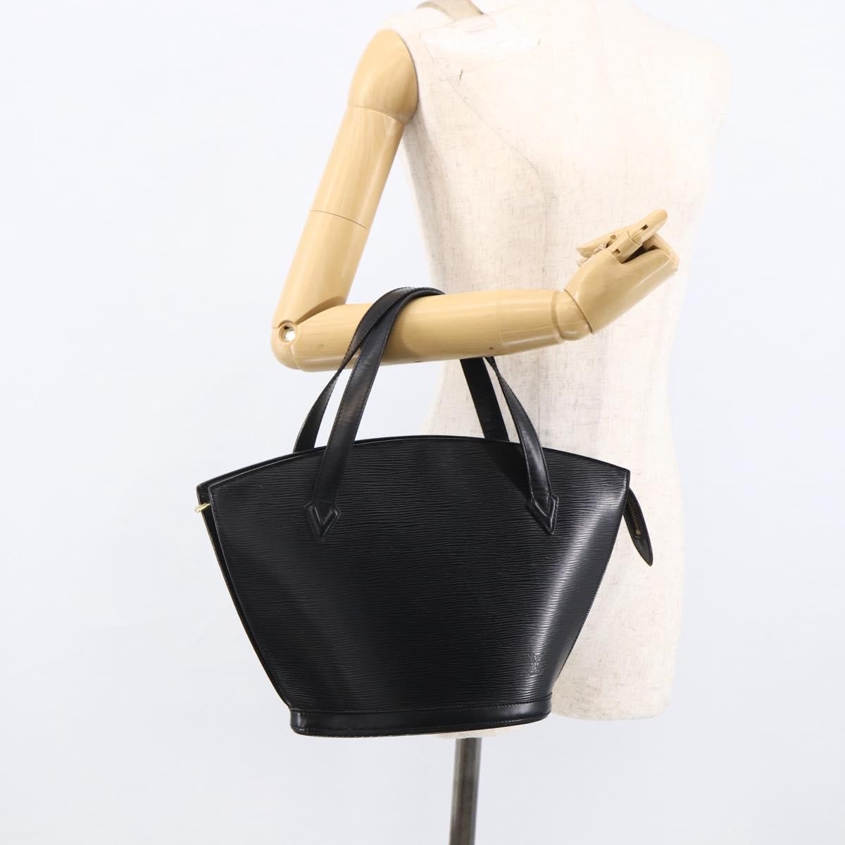 Louis Vuitton Saint Jacques Nm Handbag Epi Leather Black Leather Handbag
