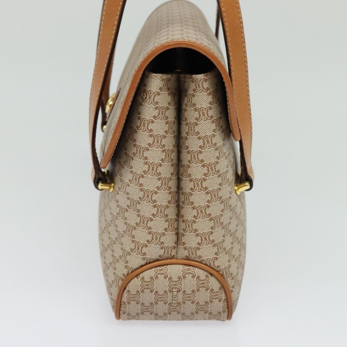 Celine Vintage Macadam Handbag Canvas And Leather Beige Canvas Handbag