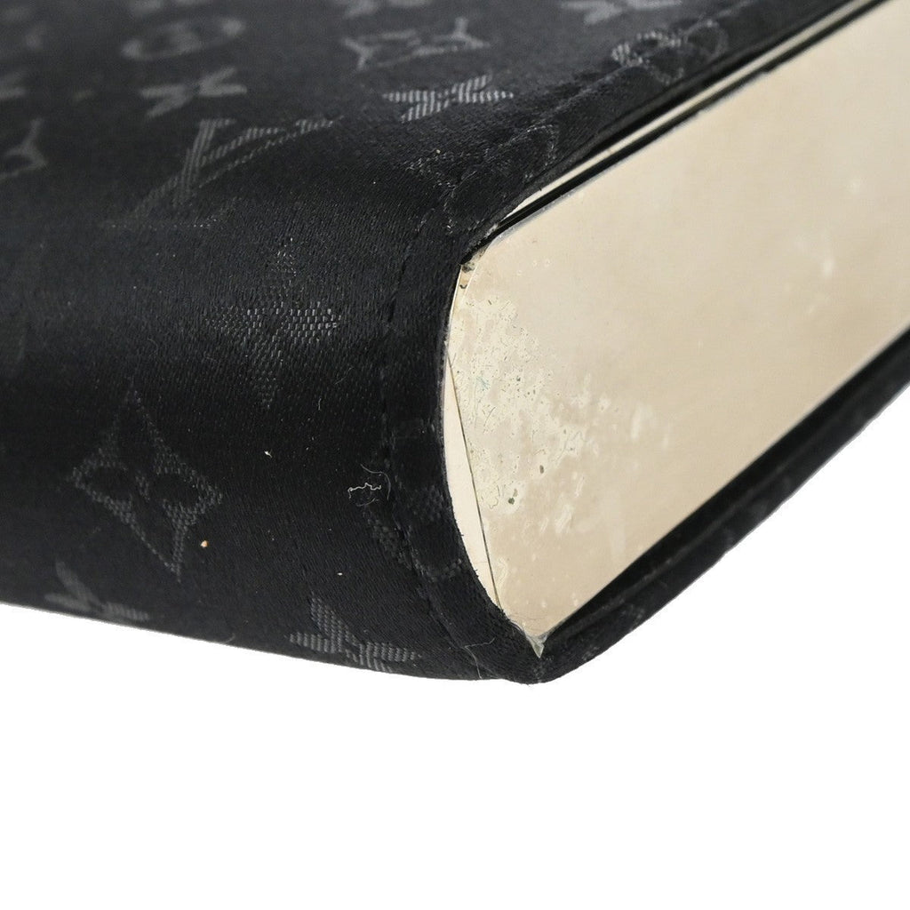 Louis Vuitton Saint Ange Handbag Monogram Satin Black Satin Handbag