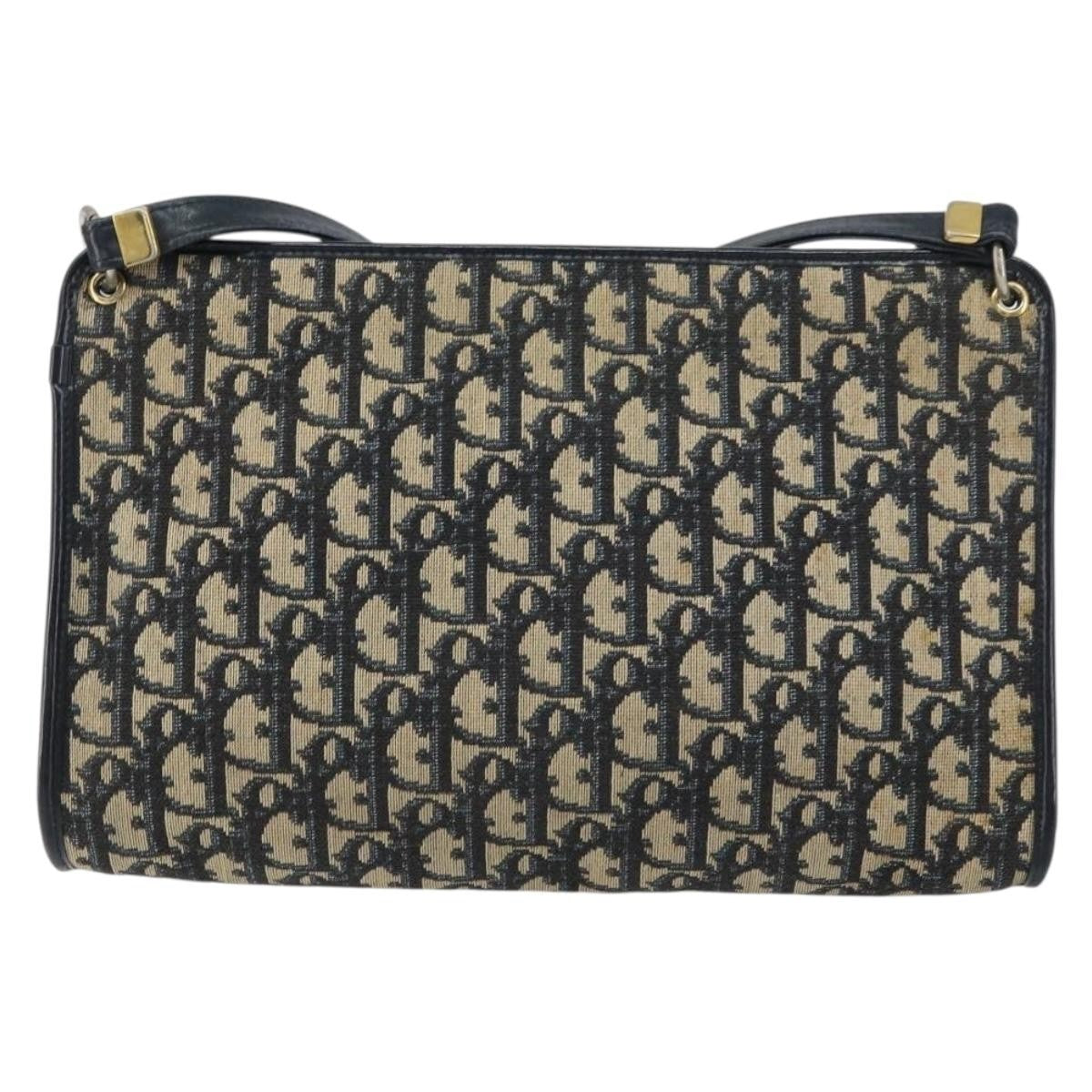 Christian Dior Vintage Trotter Shoulder Bag Canvas Navy Canvas Shoulder Bag Bag (Pre-Owned)