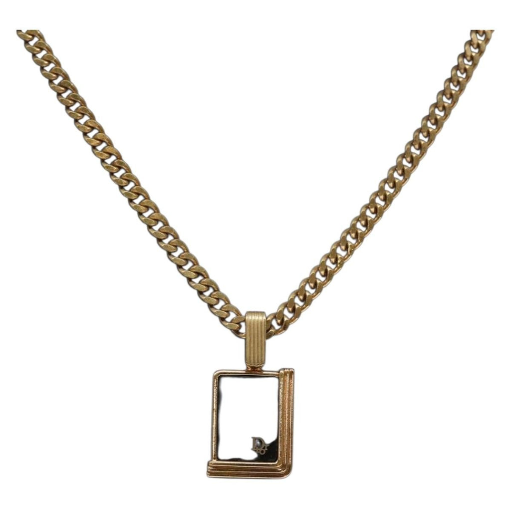 Christian Dior Cd Pendant Necklace Gold-Plated Gold Metal Jewelry (Pre-Owned)