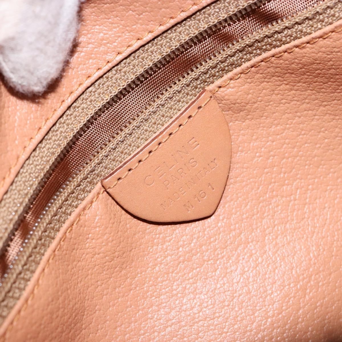Celine Vintage Macadam Shoulder Bag Canvas And Leather Beige Canvas Bag