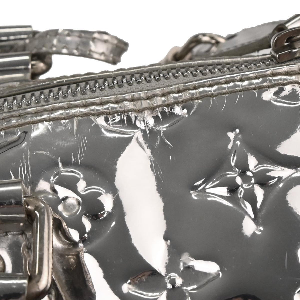 Louis Vuitton Speedy Handbag Monogram Miroir Pvc Silver Patent_Leather Handbag