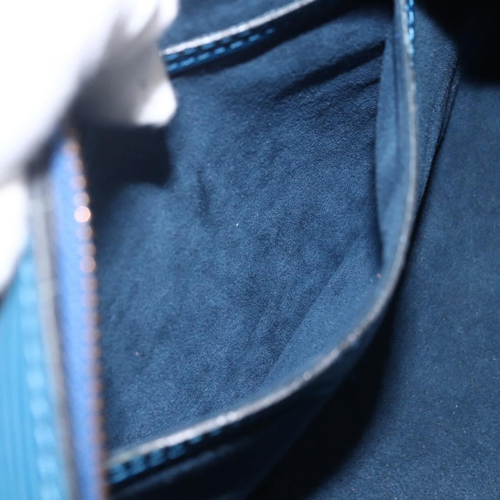Louis Vuitton Soufflot Handbag Epi Leather Blue Leather Handbag
