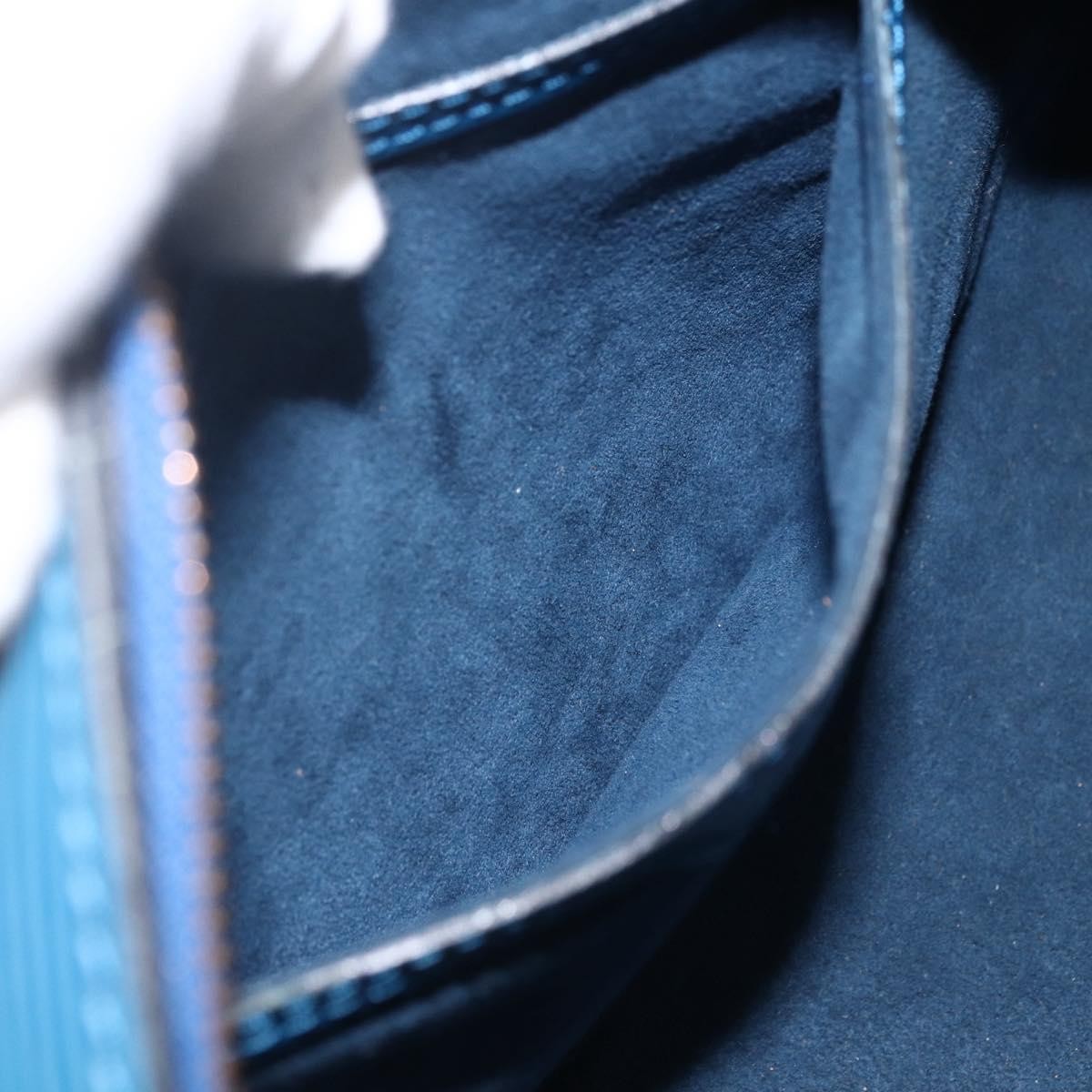 Louis Vuitton Soufflot Handbag Epi Leather Blue Leather Handbag