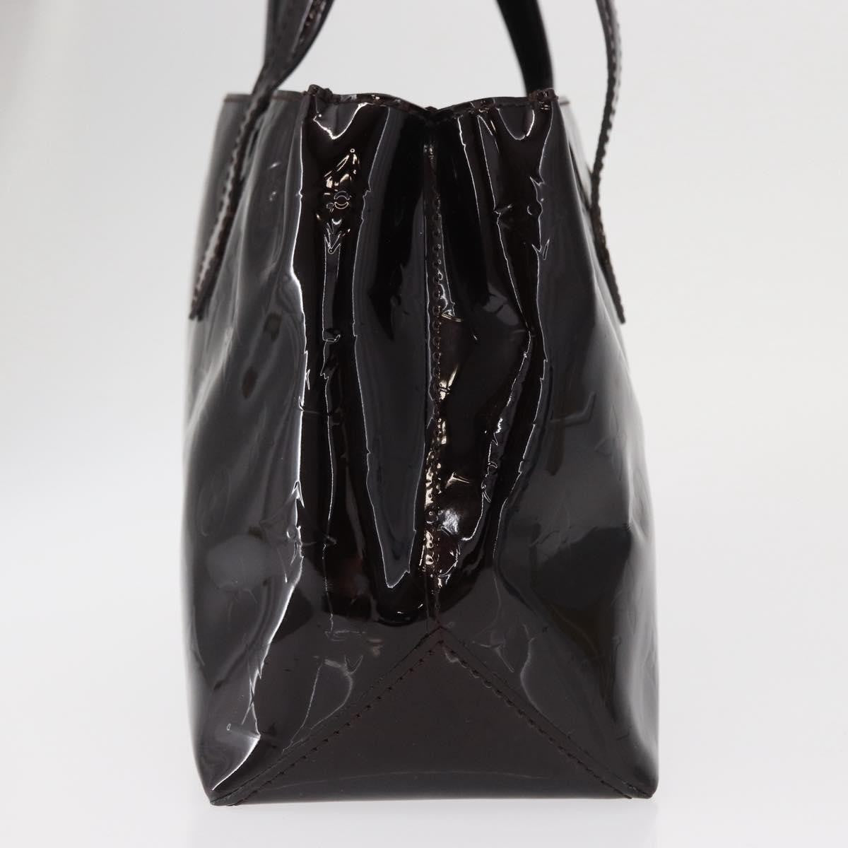 Louis Vuitton Wilshire Handbag Monogram Vernis Purple Patent_Leather Tote Bag