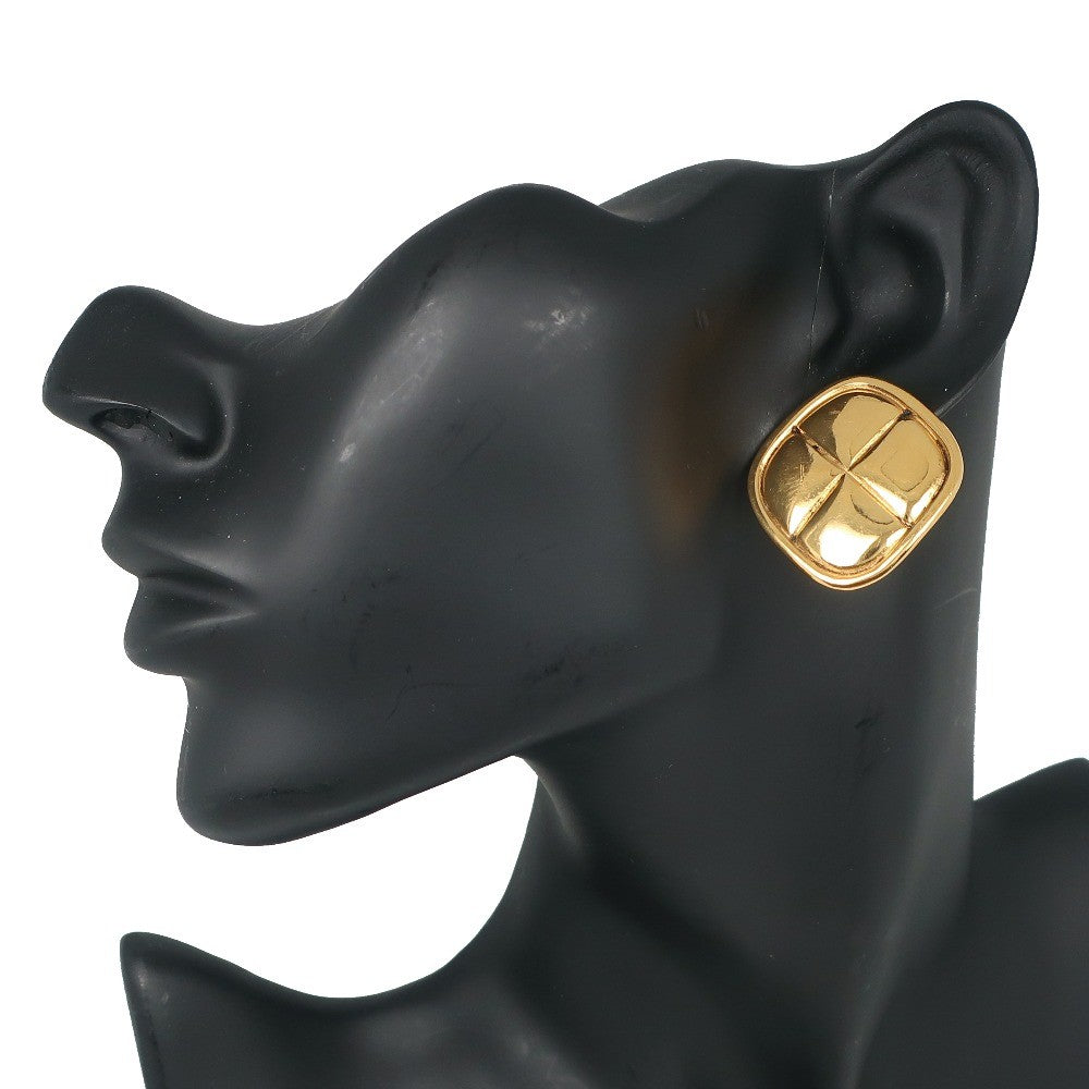 Chanel Cc Rhombus Clip-On Earrings Metal Gold Gold_Plated Earrings Jewelry
