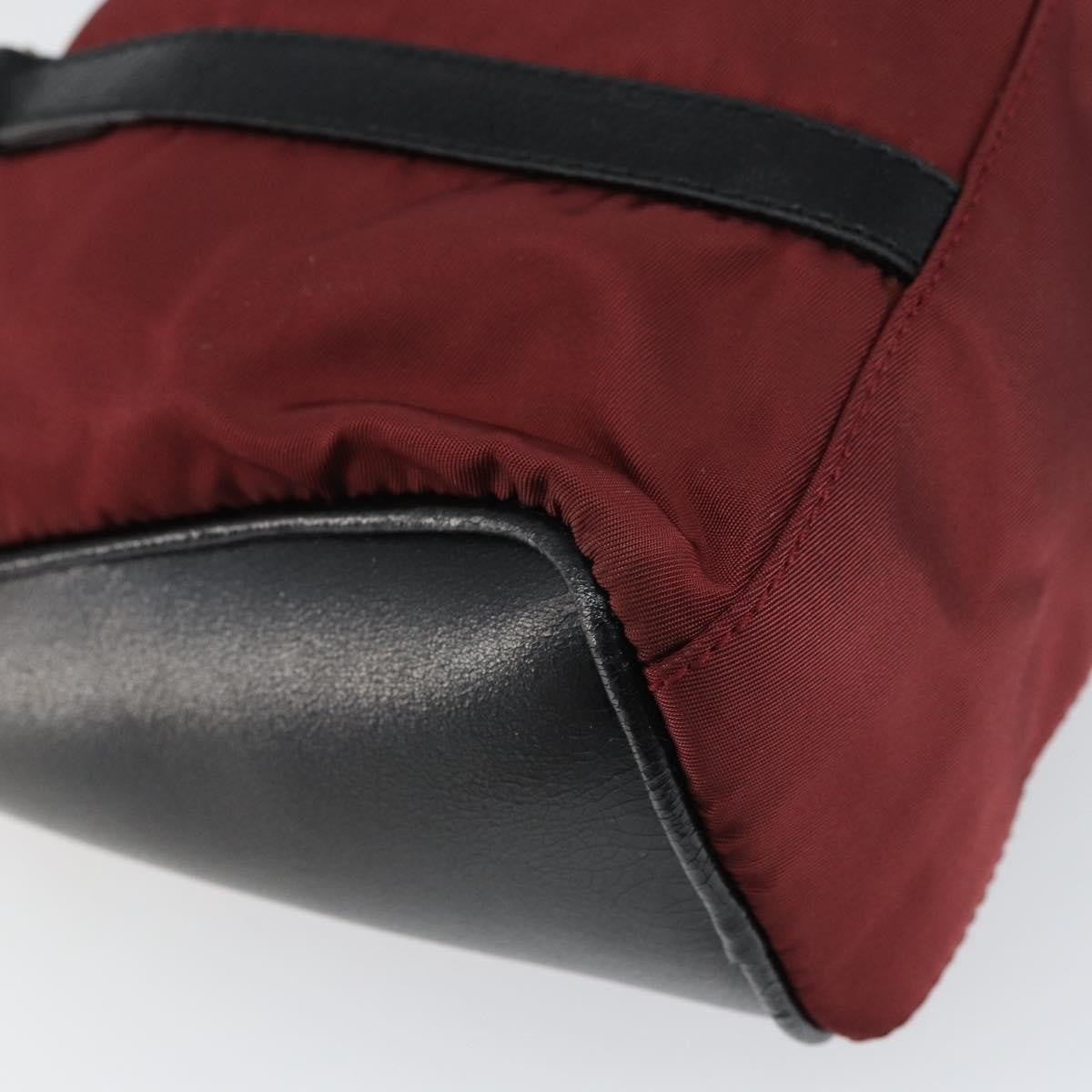 Prada Vintage Zip Handbag Tessuto Burgundy Nylon Handbag