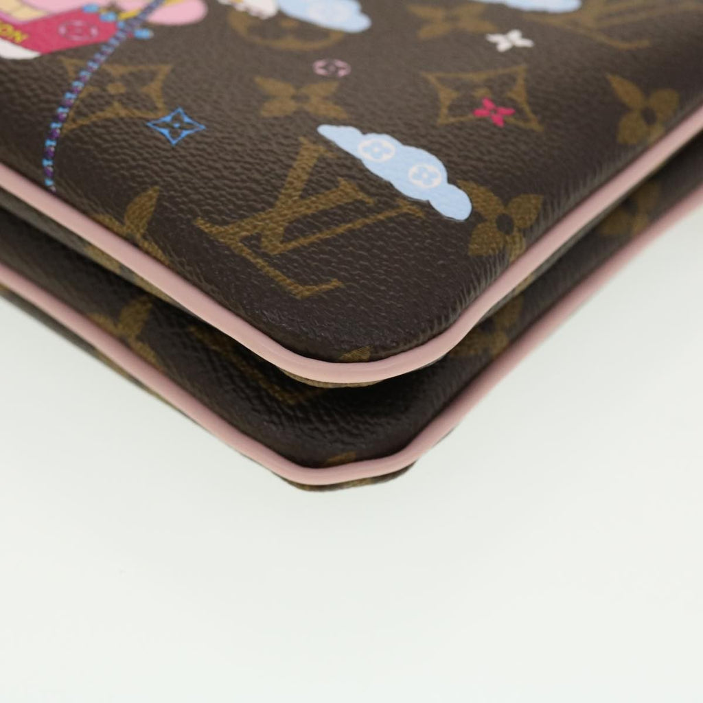 Louis Vuitton Double Zip Pochette Limited Edition Vivienne Xmas Monogram Canvas Brown Canvas Clutche & Pouche Bag