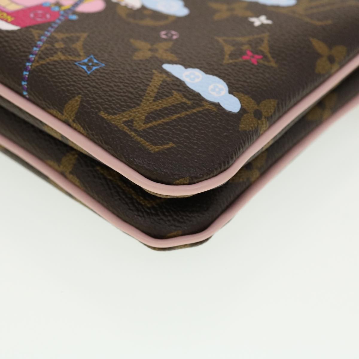 Louis Vuitton Double Zip Pochette Limited Edition Vivienne Xmas Monogram Canvas Brown Canvas Clutche & Pouche Bag