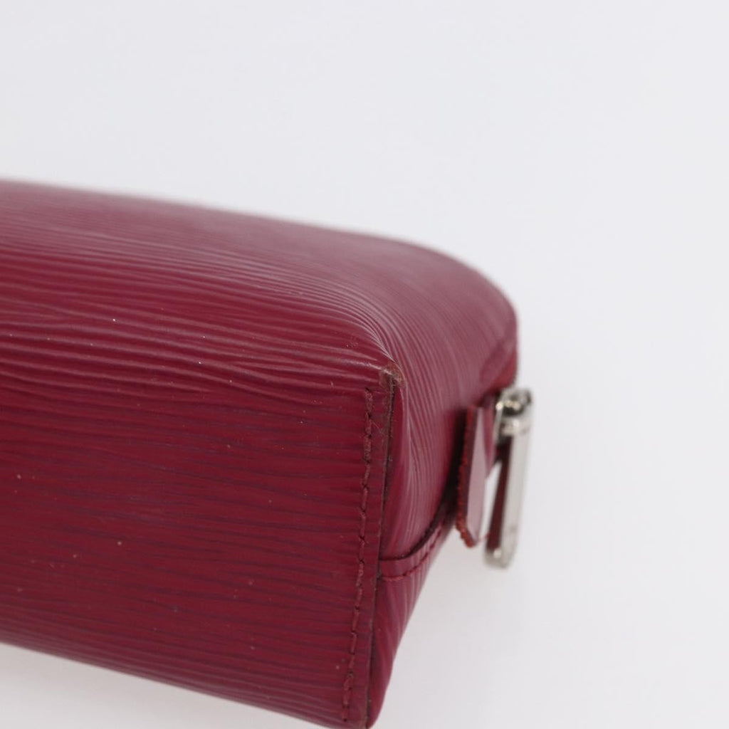 Louis Vuitton Cosmetic Pouch Epi Leather Burgundy Leather Clutche & Pouche Bag