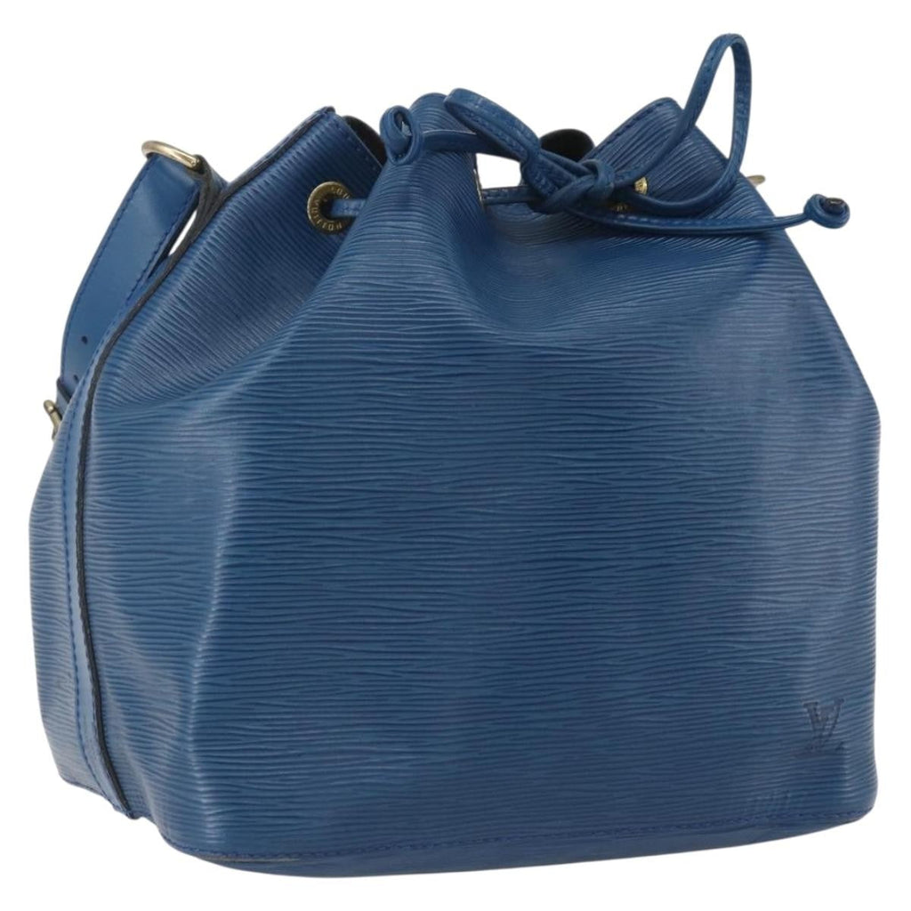 Louis Vuitton Petit Noe Handbag Epi Leather Blue Leather Shoulder Bag