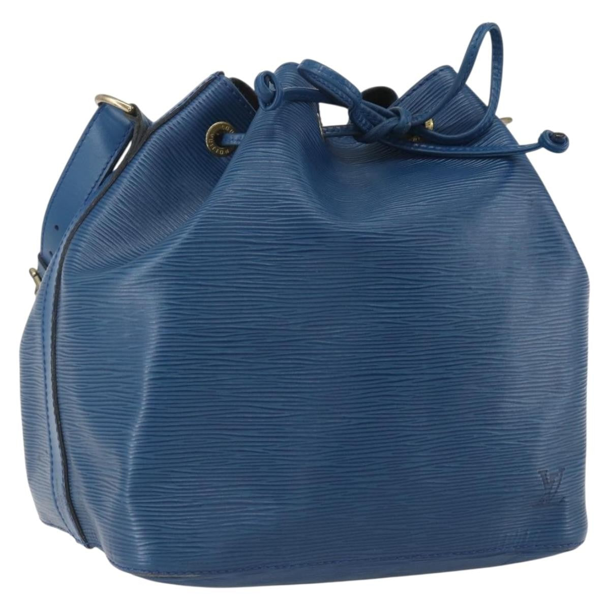 Louis Vuitton Petit Noe Handbag Epi Leather Blue Leather Shoulder Bag