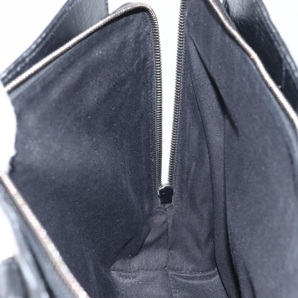 Gucci Vintage Handbag Leather Black Leather Handbag (Pre-Owned)