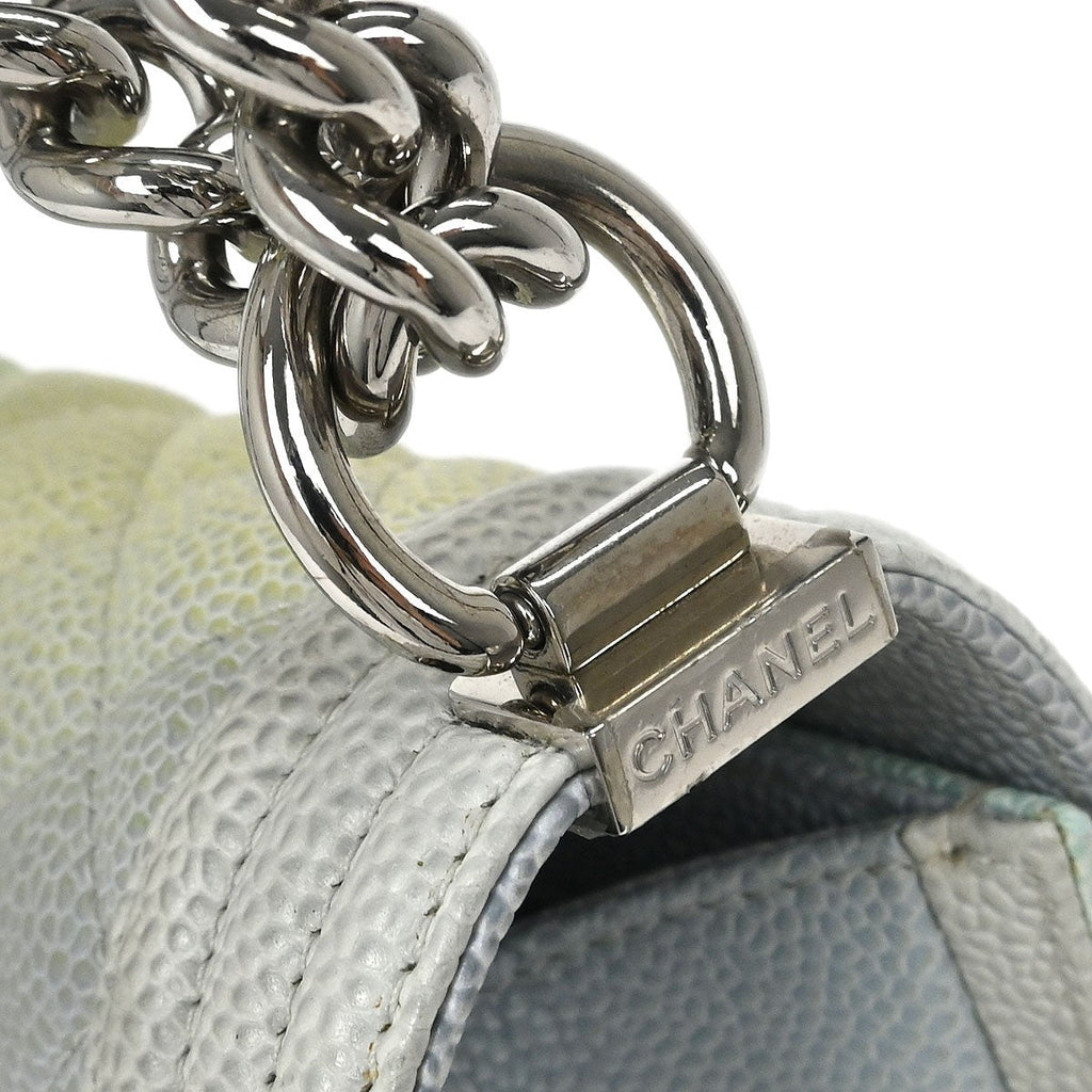 Chanel Rainbow Boy Flap Bag Quilted Painted Caviar Multicolour Leather Shoulder Bag Bag