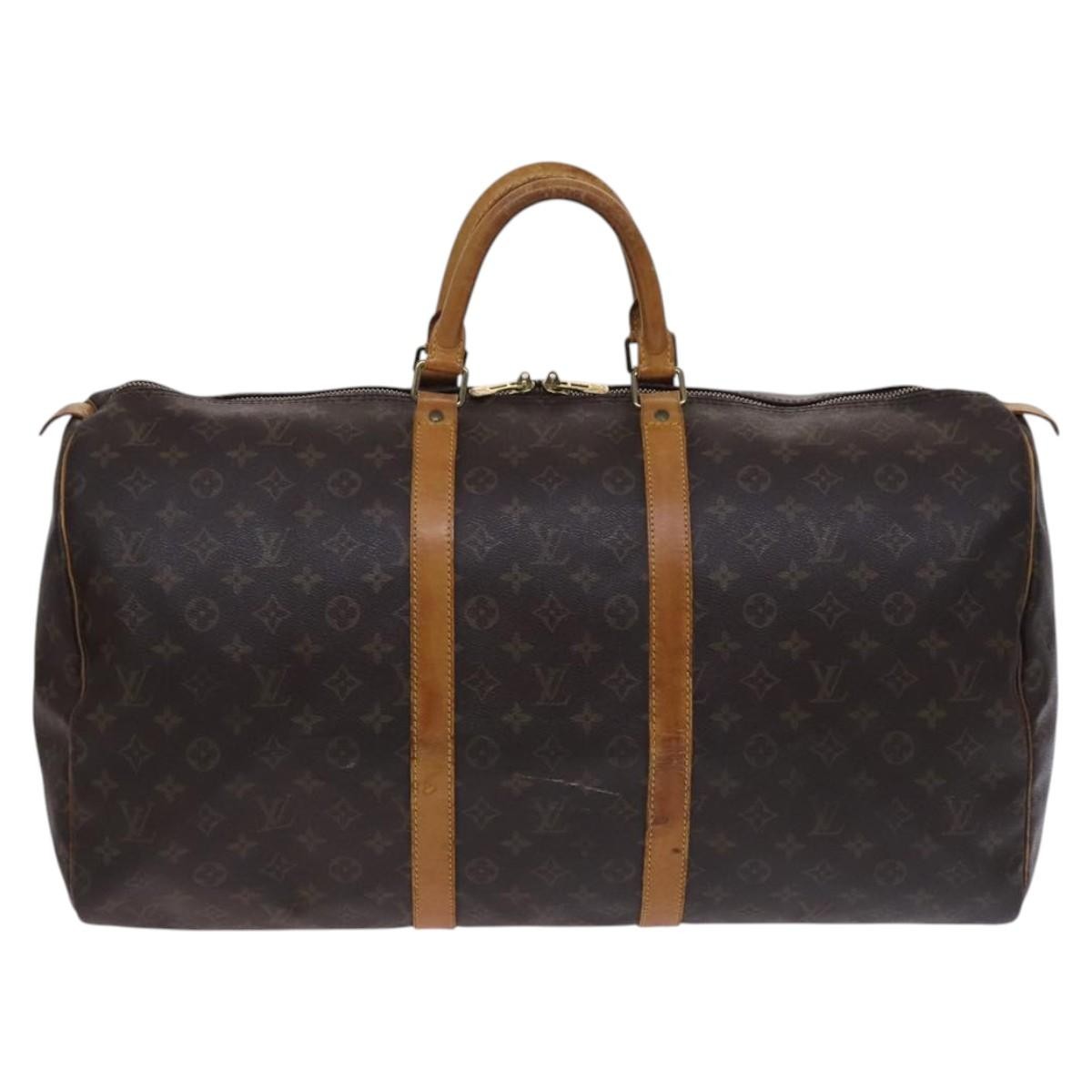 Louis Vuitton Keepall Bag Monogram Canvas Brown Canvas Travel Bag