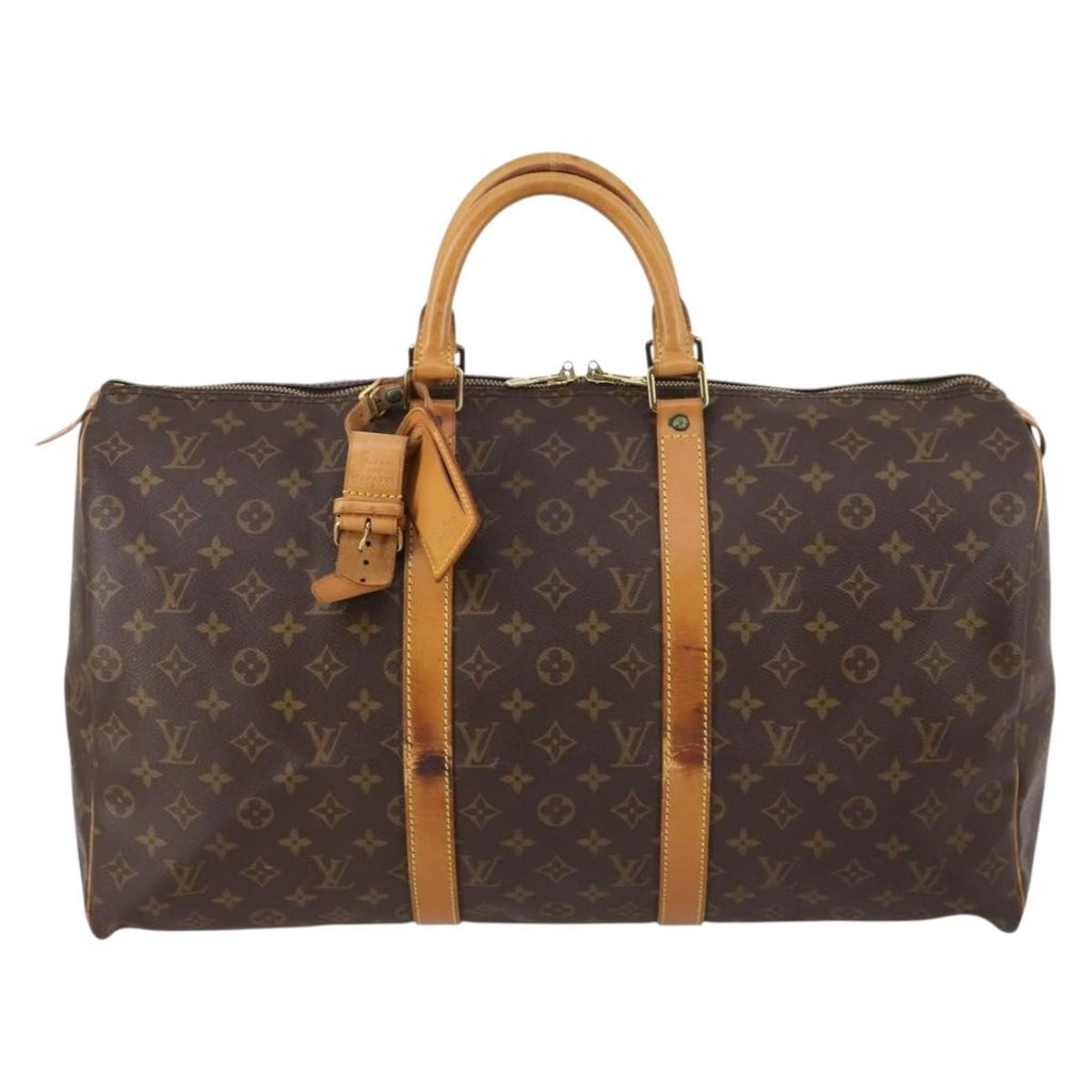 Louis Vuitton Keepall Bag Monogram Canvas Brown Canvas Travel Bag