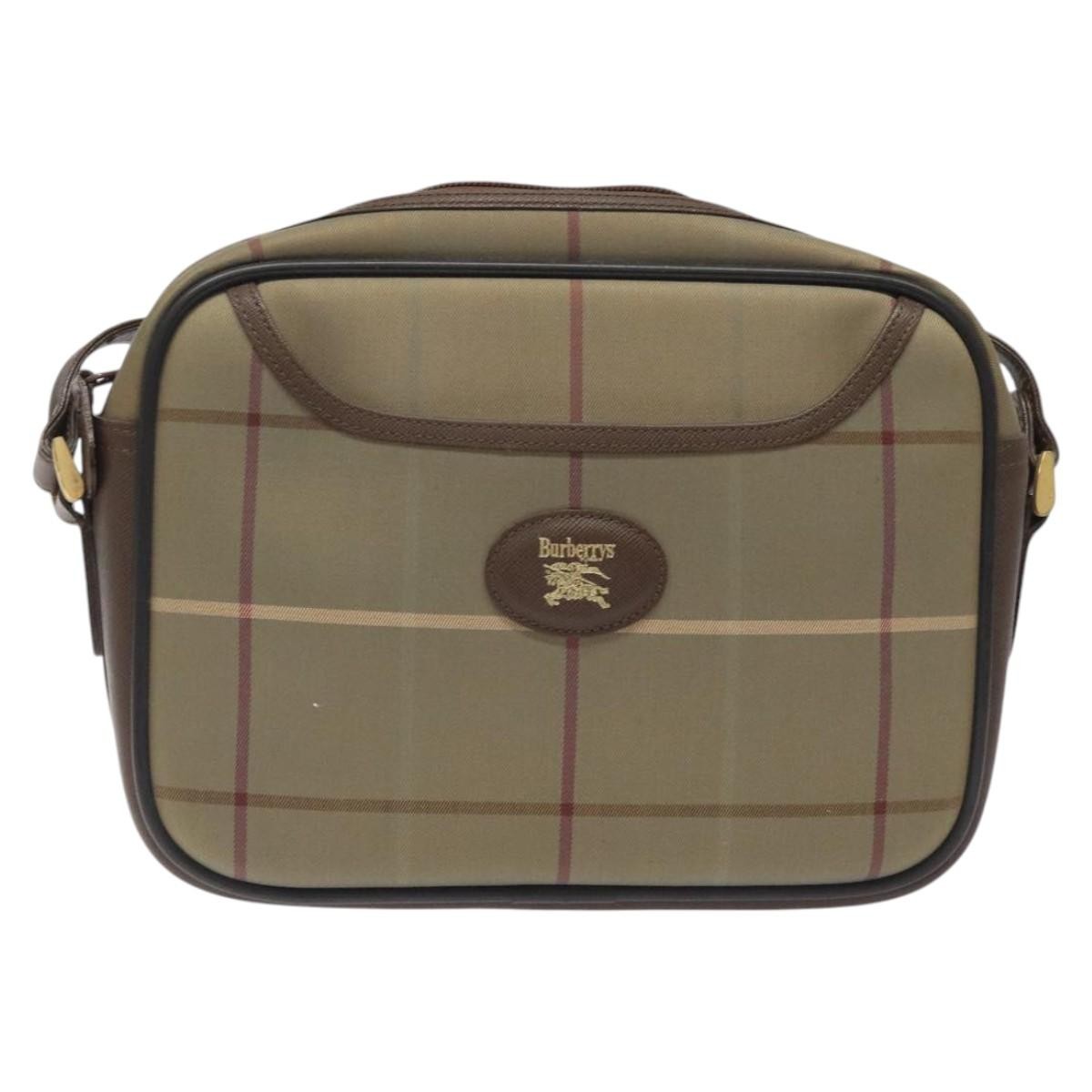Burberry Nova Check Shoulder Bag Canvas And Leather Beige Canvas Shoulder Bag