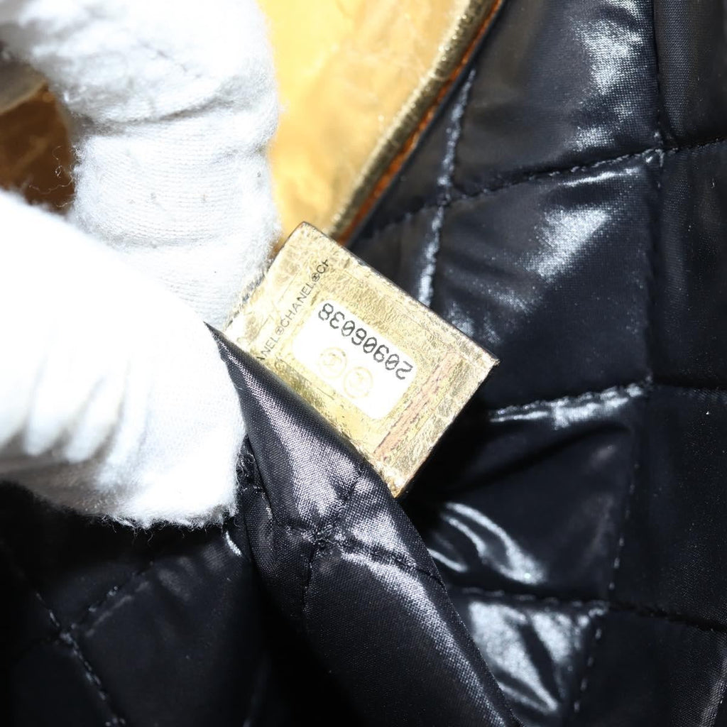 Chanel Feminine Pouch Crinkled Leather Gold Leather Clutche & Pouche Bag