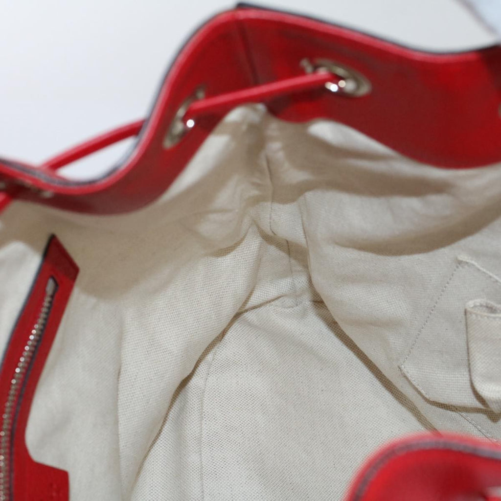 Gucci Soho Drawstring Backpack Leather Red Leather Backpack Bag (Pre-Owned)