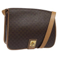 Celine Vintage Macadam Shoulder Bag Canvas And Leather Brown Canvas Shoulder Bag Bag